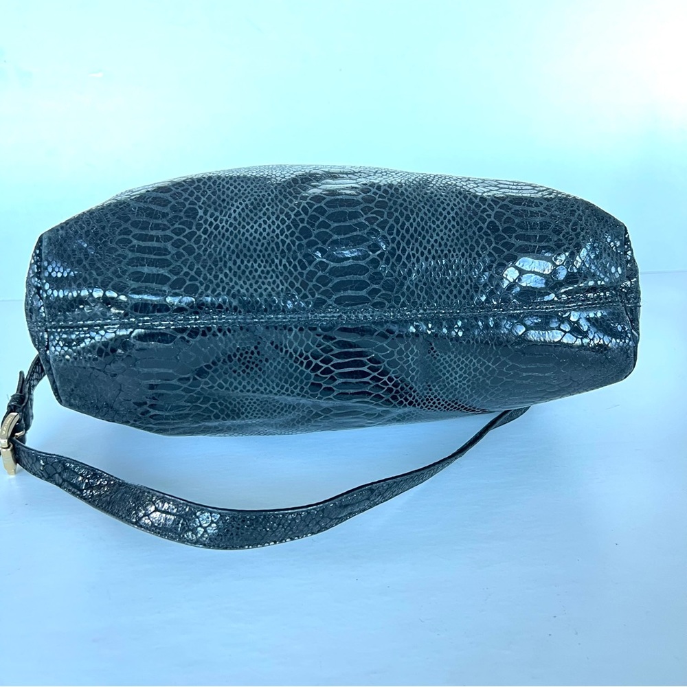 ♦️SOLD♦️MICHAEL KORS Jet Black Snake Python Embossed Patent Leather Shoulder Bag - Picture 8 of 15